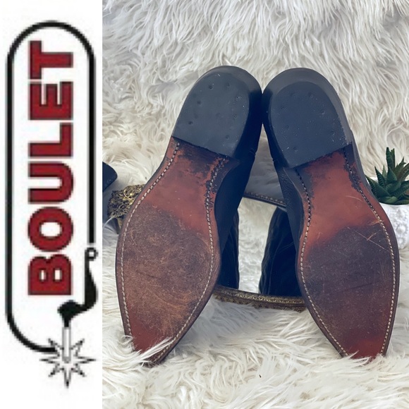 EUC BOULET 🇨🇦 Black leather western cowboy boots, 8.5 men’s - Picture 11 of 12